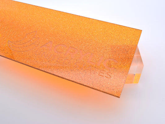 1/8" Sparkle Amber Transparent Acrylic Sheet