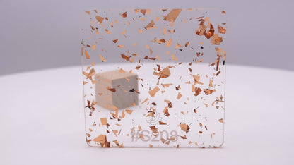 1/8" Holographic Rose Gold Flakes Acrylic Sheet