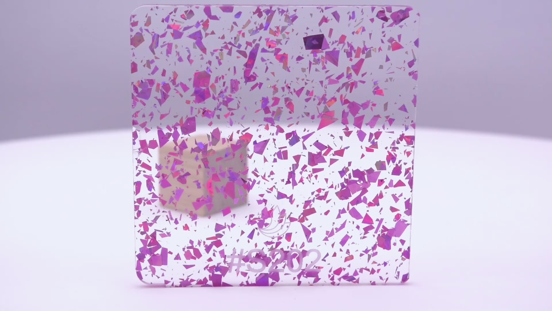 1/8" Holographic Pink Flakes Acrylic Sheet