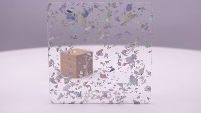 1/8" Holographic Silver Flakes Acrylic Sheet