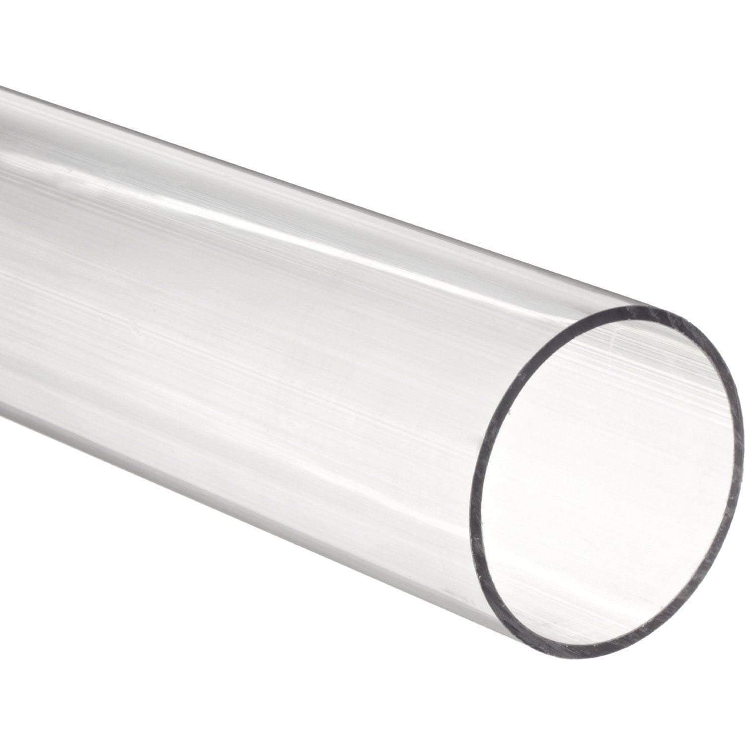 Tubo acrílico de 1/2" de diámetro exterior x 1/4" de diámetro interior - Transparente