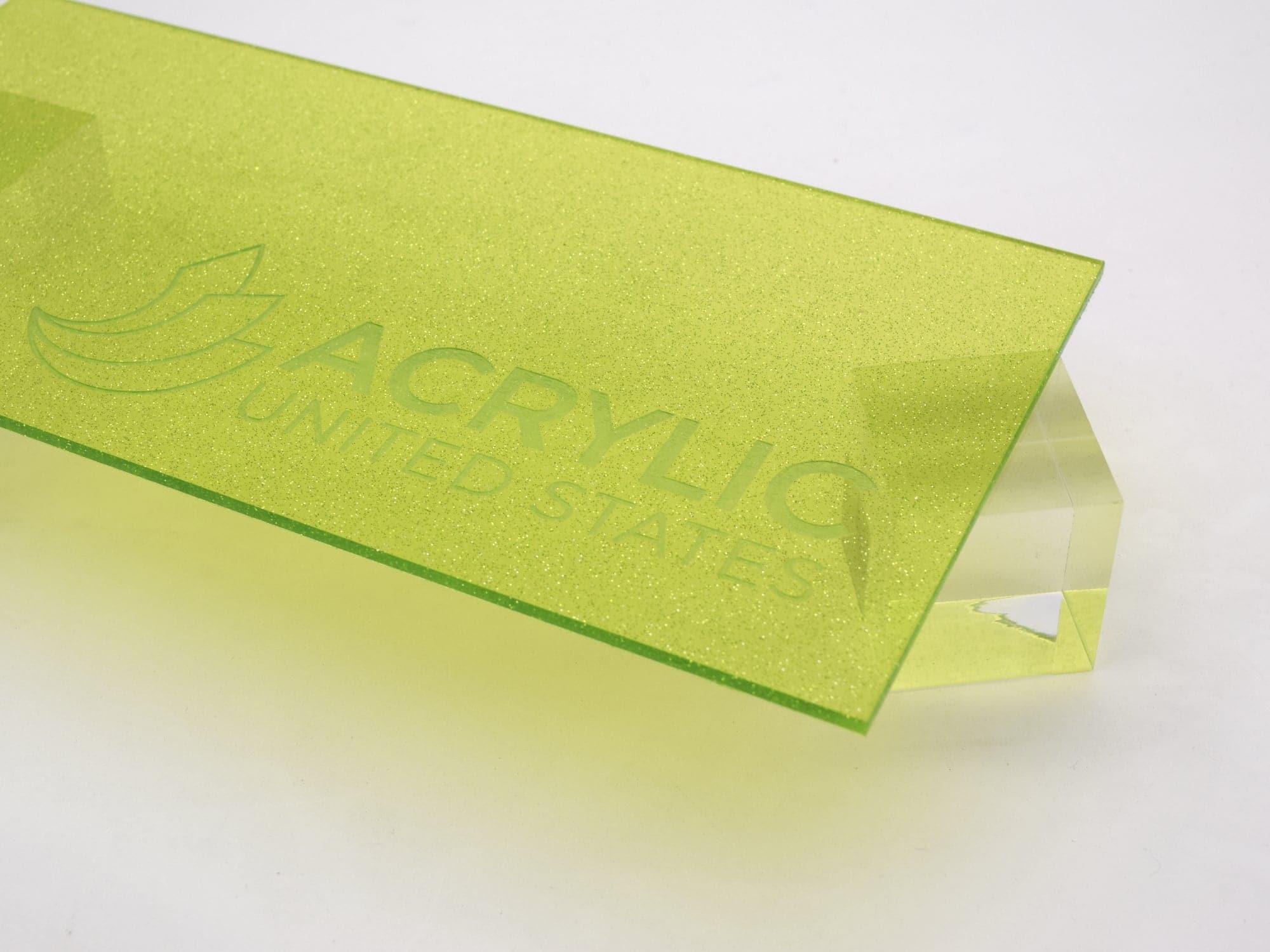 1/8" Sparkle Green Transparent Acrylic Sheet