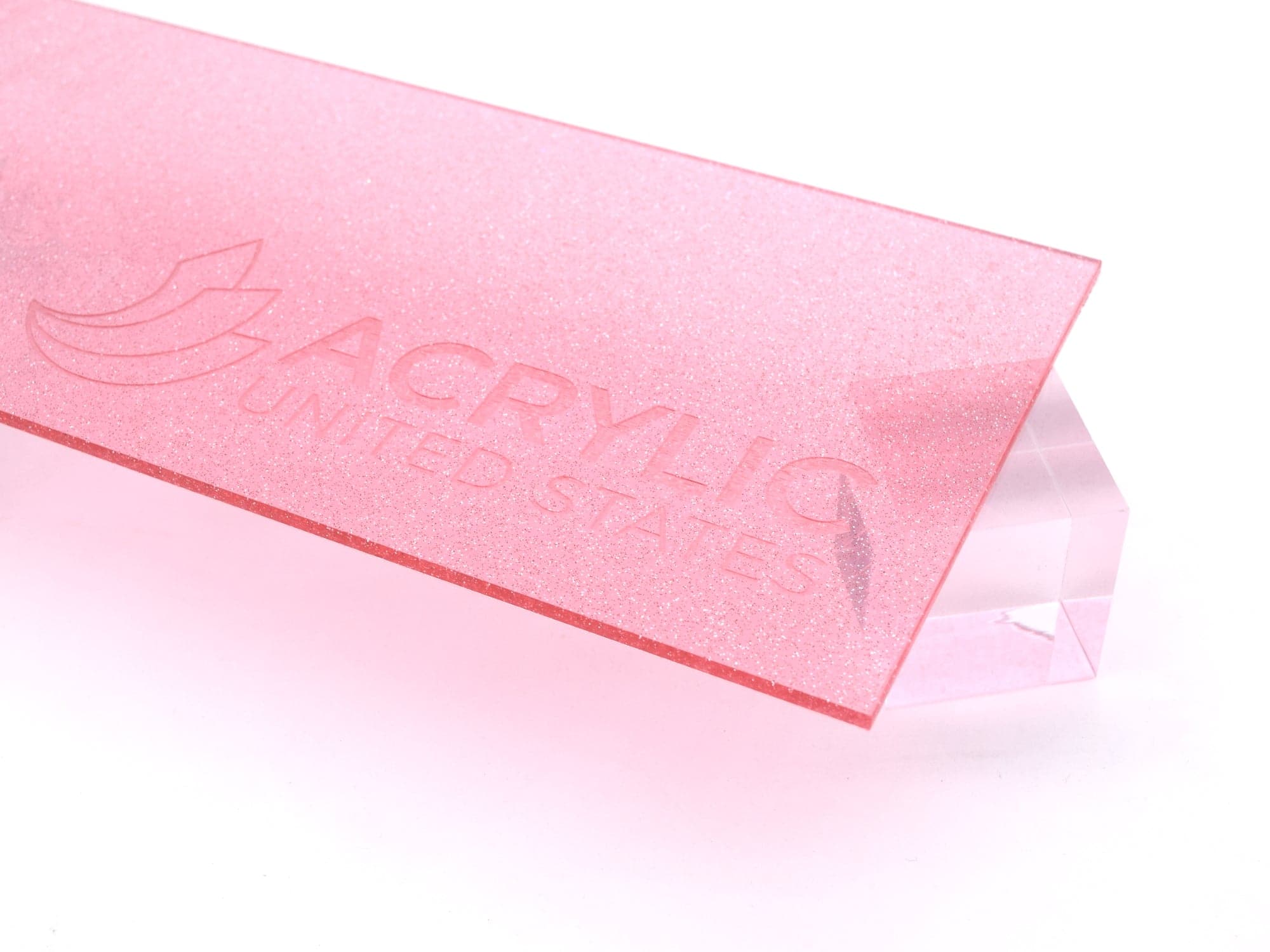 1/8" Sparkle Pink Transparent Acrylic Sheet (Multiple sizes available